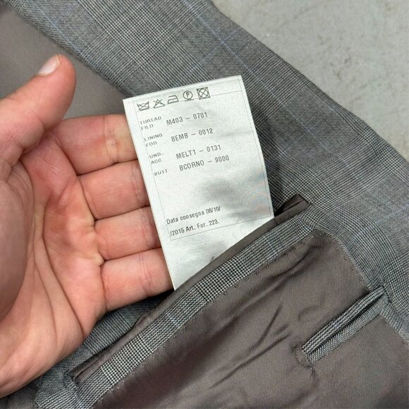 VASSI Couture Blazer Super 130's Wool Sport Coat Grey Made in Italy 52R - Picture 12 of 12
